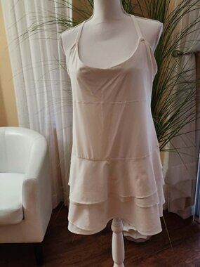 Aerie OFFLINE Real Me Ivory Tiered Tankini Swim Top L